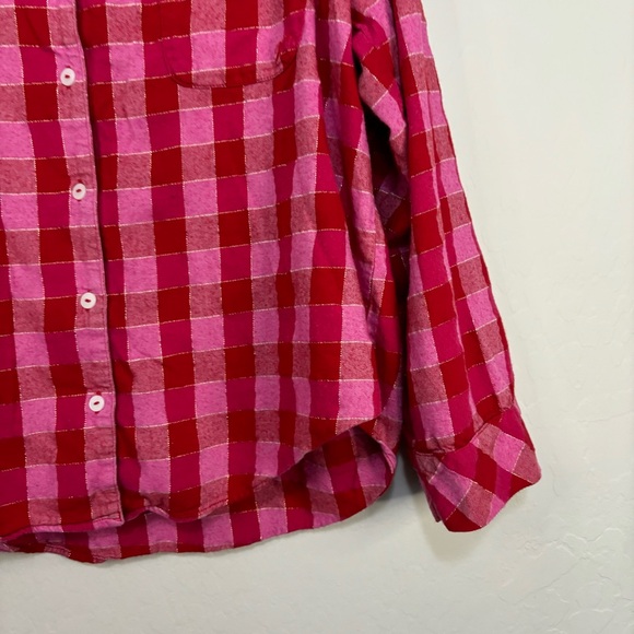 VICTORIAS SECRET Matching Pajama Set Long Sleeve Pants Pink Plaid Size Large - Picture 5 of 16